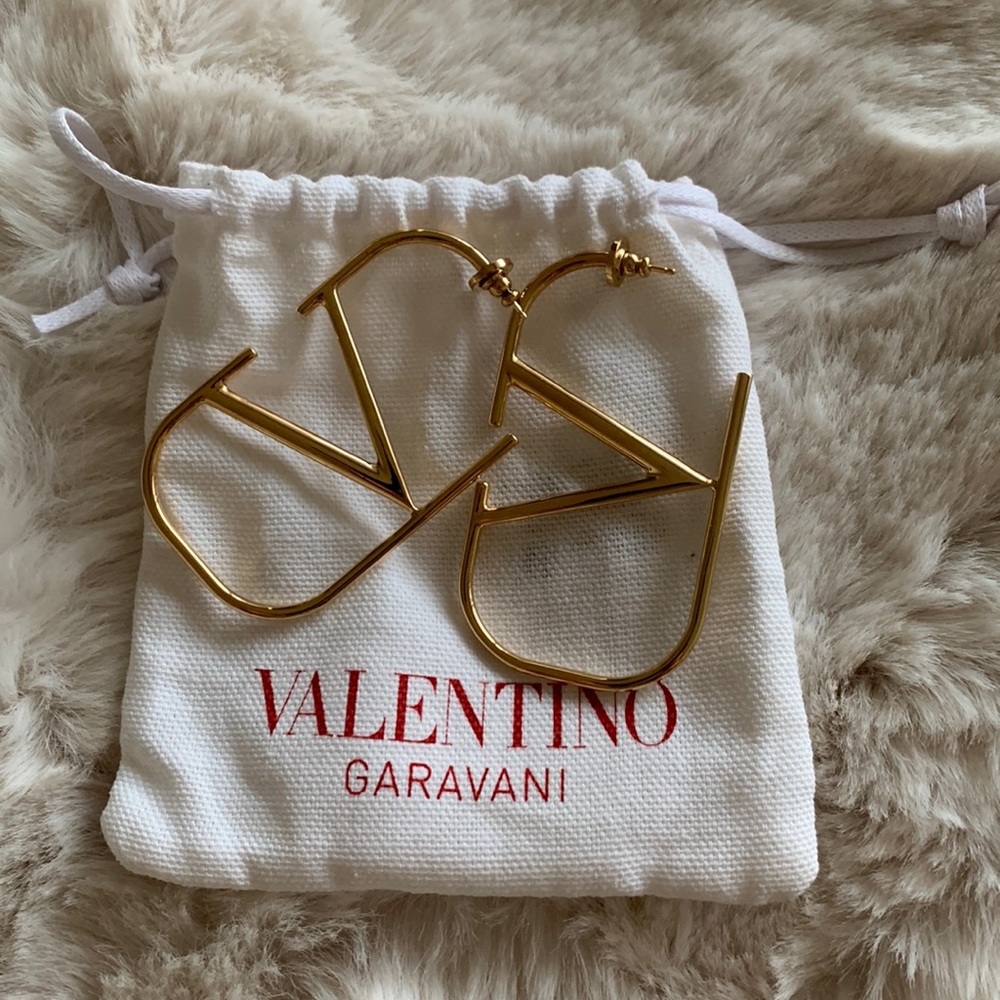 Valentino Garavani large V hoop earrings - NEVER WORN